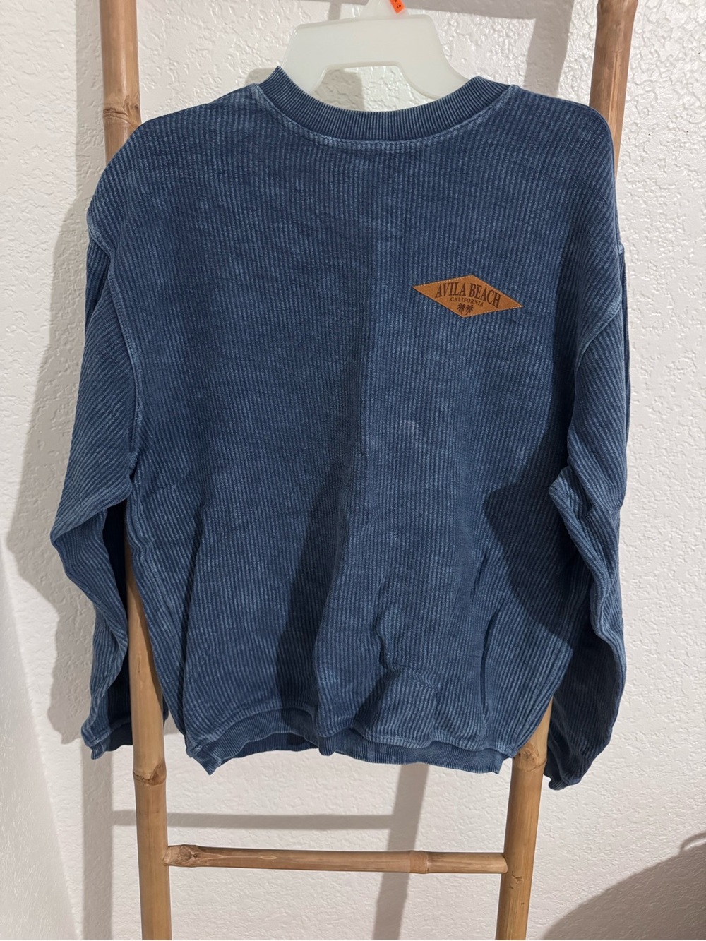 Avila Beach Blue Ribbed Corduroy Sweater